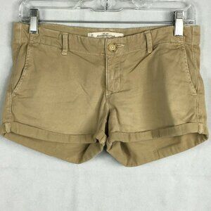 Abercrombie & Fitch Women's Tan Beige Cotton Khaki Cuffed Shorts Size 00